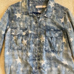 Billy T Unity Printed Tie Dye shirt Stars szM
